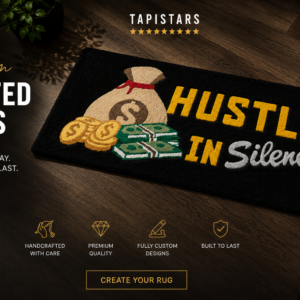Custom Design Rug/ Hustle in Silence