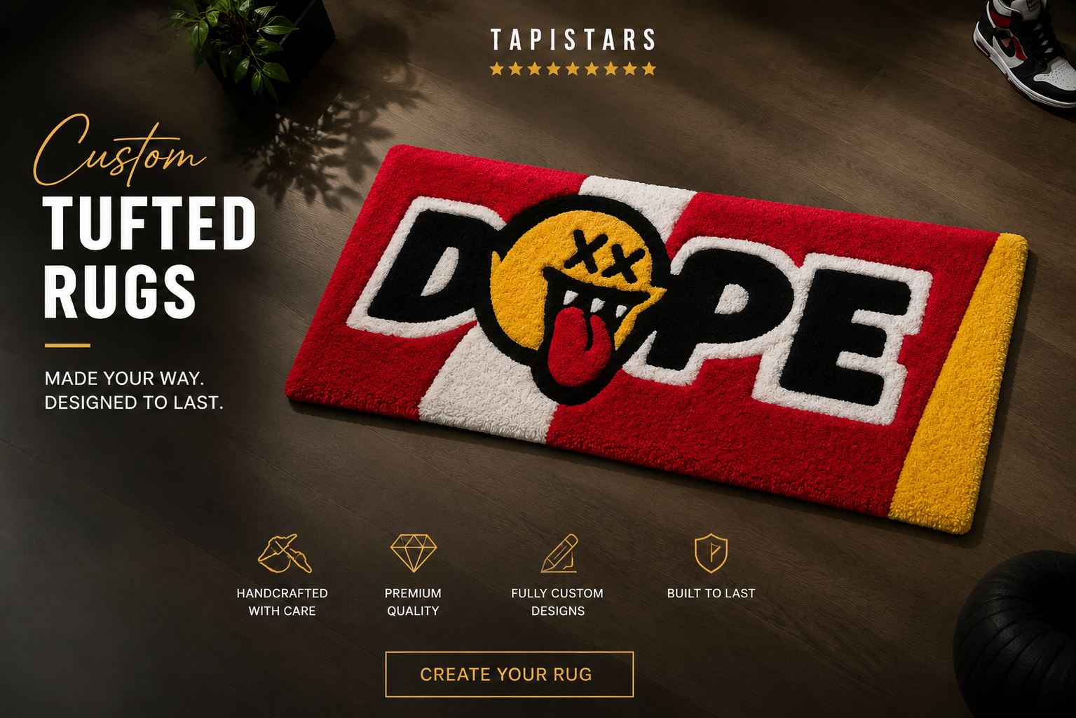 Custom Text Rug/ Dope - Image 1