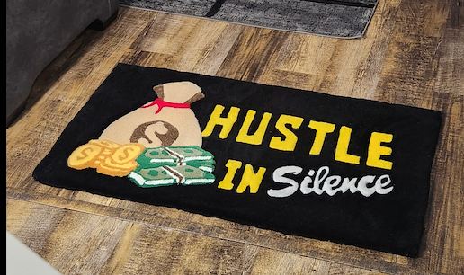 Custom Design Rug/ Hustle in Silence